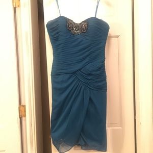 Adrianna Papell teal evening gown